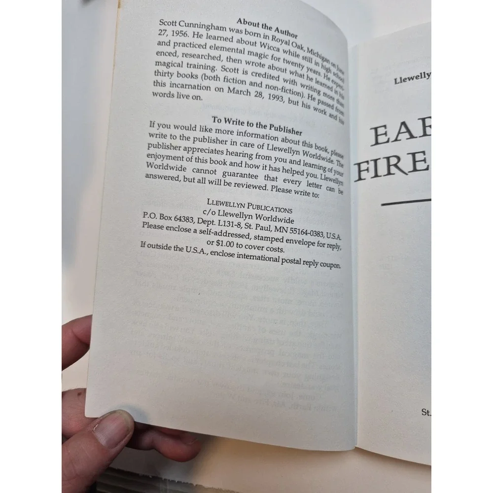 Vintage First Edition Earth, Air, Fire and Water by Scott Cunningham 1998